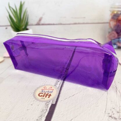 Trousse transparente violette