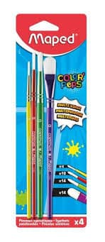 4 pinceaux en poils synthétiques - Maped