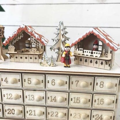 Calendrier de l'avent - Marché de noël lumineux en bois et éclairage led – Image 7