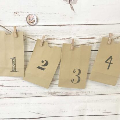 Calendrier de l'avent - Sachets en papier Naturel