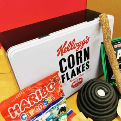 Coffret bonbon ancien - Boîte en métal Corn Flakes logo de Kellogg's