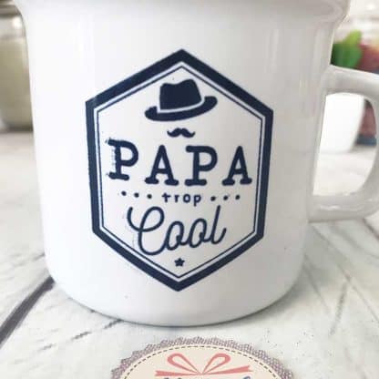 Tasse "Papa trop cool" bleu