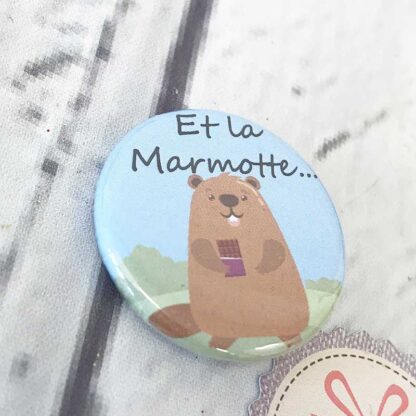 Badge Marmotte chocolat