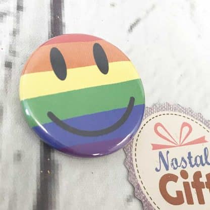Badge Smiley Arc-en-ciel