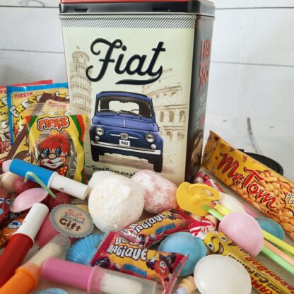 Coffret Cadeau Homme  : Boîte haute en métal "Fiat" et ses bonbons rétro 70-80 – Image 4