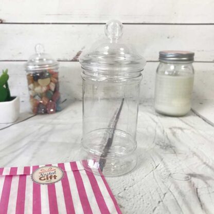 Bonbonnière petite vintage transparente en plastique (PET)- 18 cm de haut; 0,5 L - livrée vide – Image 2