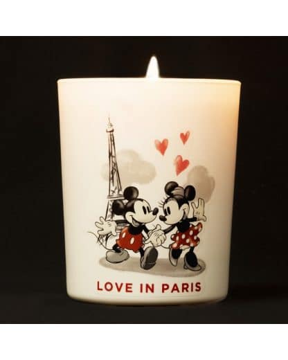 Bougie Mickey et Minnie et son coffret cadeau - Parfum pomme d'amour caramélisée - Love in paris - St Valentin