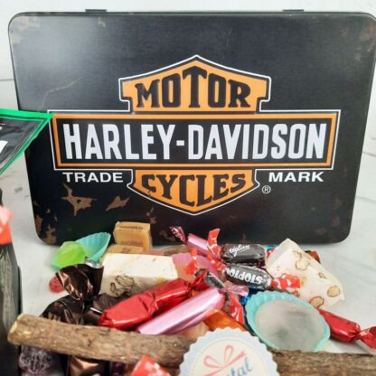 Coffret bonbon ancien - Grande boîte Harley Davidson en métal – Image 3