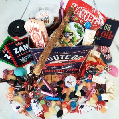 Coffret bonbon ancien - Boîte haute  en métal "Route 66" – Image 2