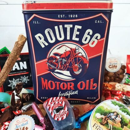 Coffret bonbon ancien - Boîte haute  en métal "Route 66" – Image 3