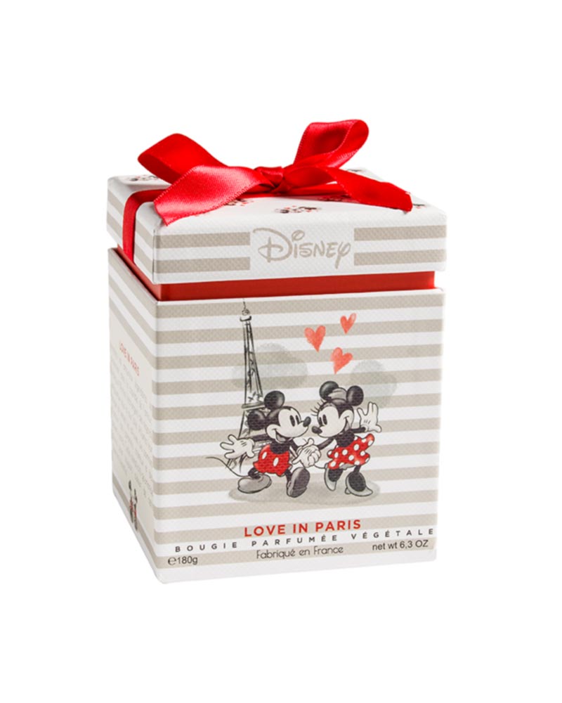 Bougie Mickey et Minnie et son coffret cadeau - Parfum pomme d