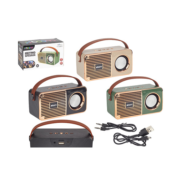 Enceinte bluetooth radio vintage verte