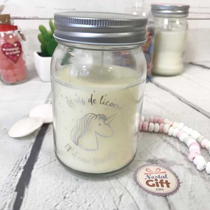 Bougie jar - Licorne