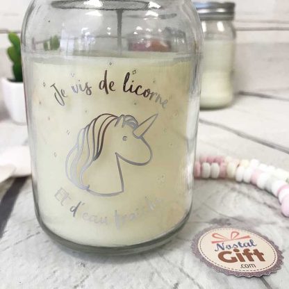 Bougie jar - Licorne