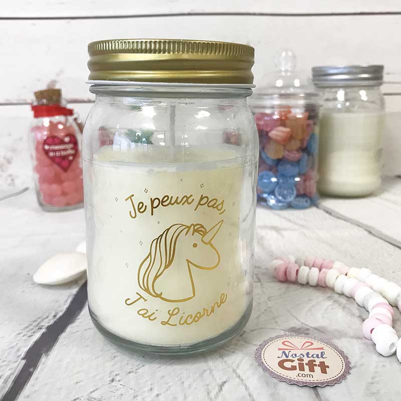 Bougie jar - Licorne