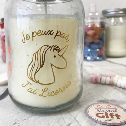 Bougie jar - Licorne