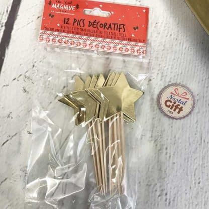 Pic Apéro étoile doré - lot de 12 – Image 3