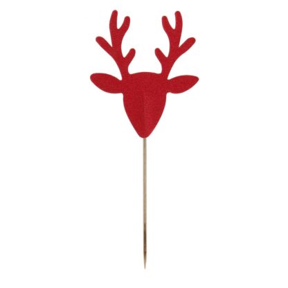 Pic Apéro renne rouge - lot de 12