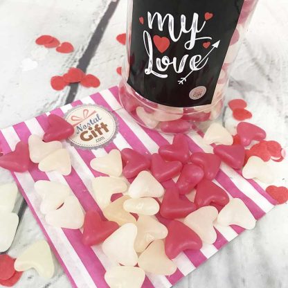 Bonbonnière Saint Valentin - Jelly Beans forme de coeur x150  - "My Love"