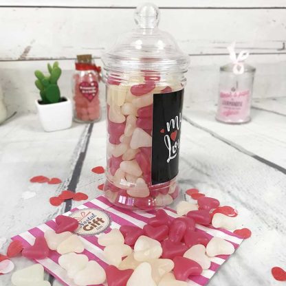 Bonbonnière Saint Valentin - Jelly Beans forme de coeur x150  - "My Love"