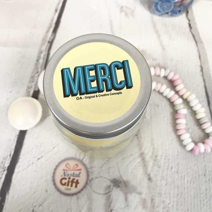 Bougie Jar - "Merci pour tout" -  Cadeau remerciement