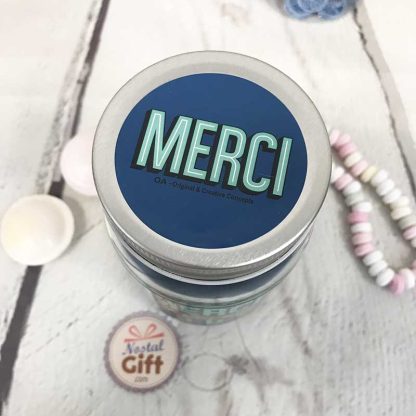 Bougie Jar - "Merci pour tout" -  Cadeau remerciement