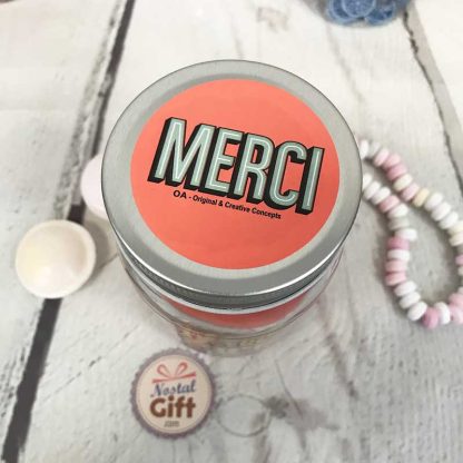 Bougie Jar - "Merci pour tout" -  Cadeau remerciement