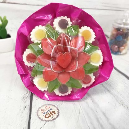 Bouquet de bonbons gélifiés - Coeur - Fushia