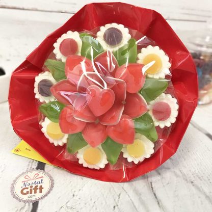 Bouquet de bonbons gélifiés - Coeur - Rouge