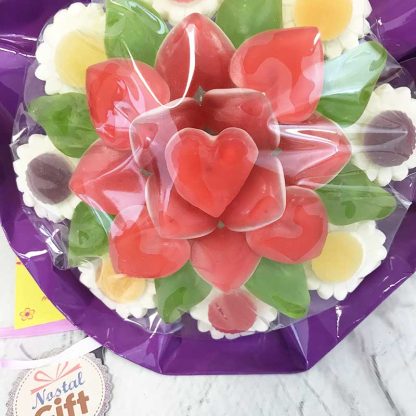 Bouquet de bonbons gélifiés - Coeur - Rose