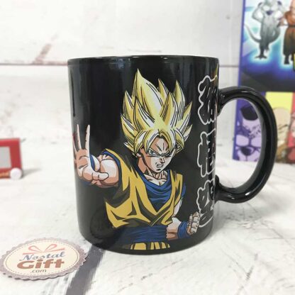 Mug Dragon Ball noir - Goku et Vegeta (Thermoréactif)