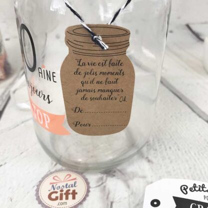 Bocal à souhaits / tirelire à message "La 40aine, et toujours au top" - Idée cadeau Anniversaire – Image 5