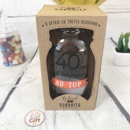 Bocal à souhaits / tirelire à message "La 40aine, et toujours au top" - Idée cadeau Anniversaire – Image 4