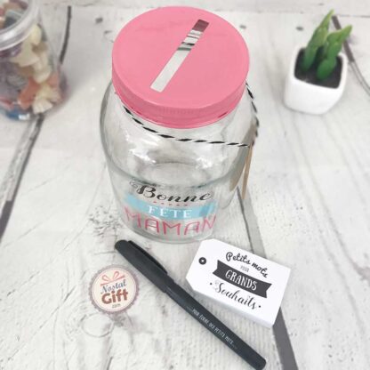 Bocal à souhaits / tirelire à message "Bonne Fête Maman" - Idée cadeau Maman – Image 3