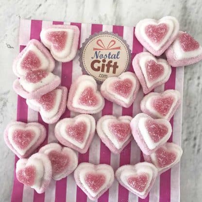 Bonbon coeur double rose  x20