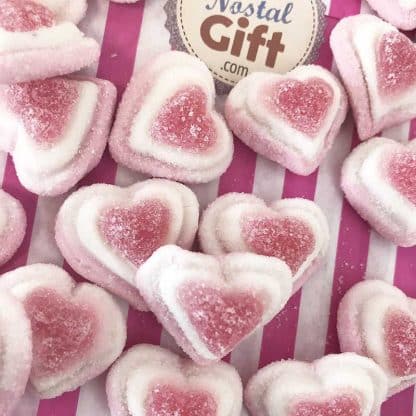 Bonbon coeur double rose  x20