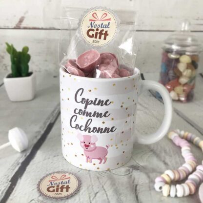 Mug "Copine comme Cochonne" et ses bonbons tête de cochon (x20) – Image 2