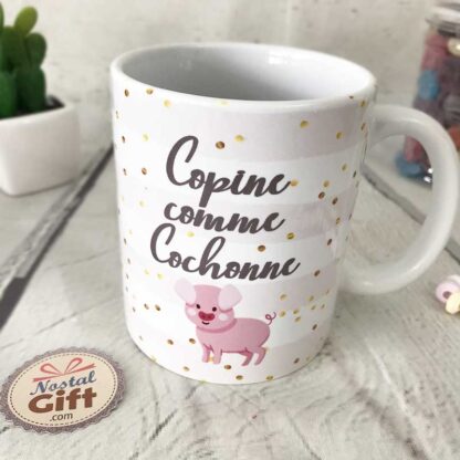 Mug "Copine comme Cochonne" et ses bonbons tête de cochon (x20) – Image 4