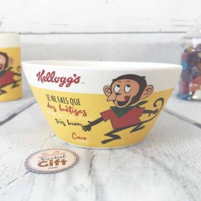 Bol en Bambou Kellogg's - Coco Pops (Coco le singe) - "Je ne fais que des bêtises mais je les fais vraiment bien"