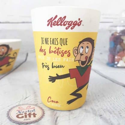 Verre en Bambou Kellogg's - Froot Loop (Sain le toucan) - "Un matin gourmand sinon rien"