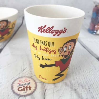 Verre en Bambou Kellogg's - Froot Loop (Sain le toucan) - "Un matin gourmand sinon rien"