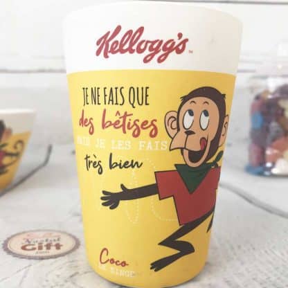 Verre en Bambou Kellogg's - Froot Loop (Sain le toucan) - "Un matin gourmand sinon rien"