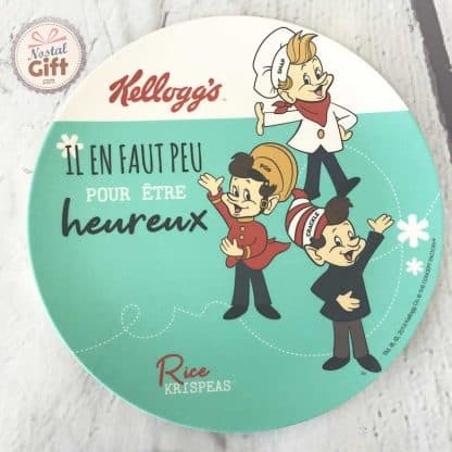 Assiette en Bambou Kellogg's - Rice Krispies - "Il en faut peu pour être heureux"