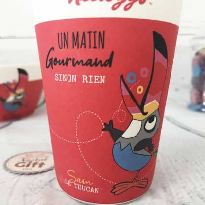 Verre en Bambou Kellogg's - Froot Loop (Sain le toucan) - "Un matin gourmand sinon rien"