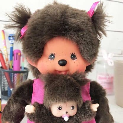 Peluche Monchhichi Kiki -  Maman et bébé (20 cm)