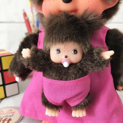 Peluche Monchhichi Kiki -  Maman et bébé (20 cm)