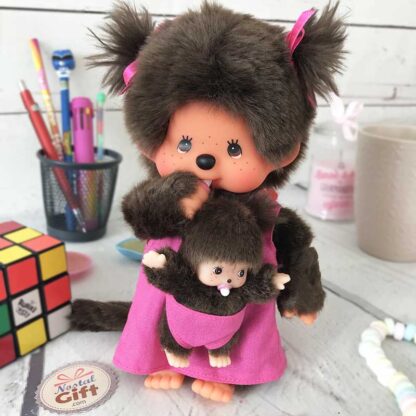 Peluche Monchhichi Kiki -  Maman et bébé (20 cm)