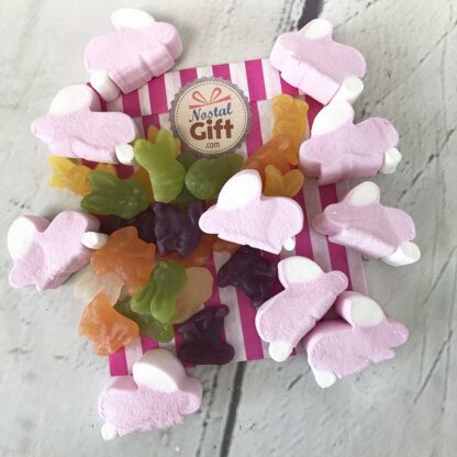 Sachet de Pâques - Lapin en guimauve x10 et Lapin gélifié Haribo x20 – Image 2