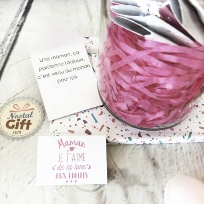 Bocal à message "Maman, je t'aime de la lune aux étoiles" - Idée cadeau Maman – Image 3