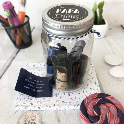 Bocal à message "Meilleur papa de l'univers" - Idée cadeau Papa